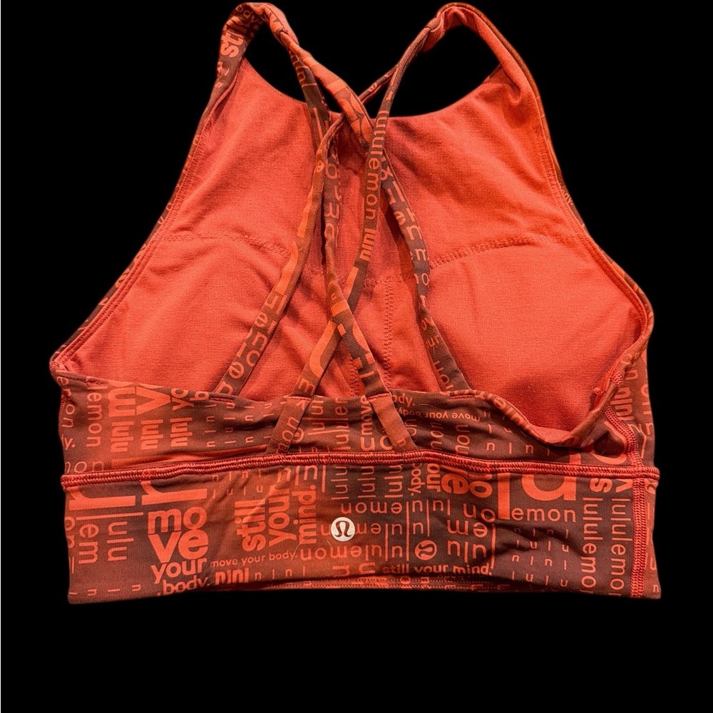 Lululemon Red Energy High Neck Sports Bra - Picture 2 of 2